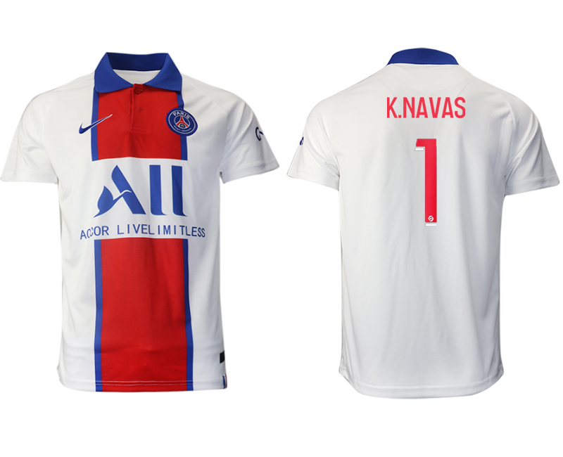 Men 2020-2021 club Paris St German away aaa version #1 white Soccer Jerseys->paris st german jersey->Soccer Club Jersey